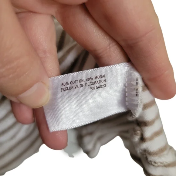 Old Navy Top Size 1X White Tan Stripe Sleeveless Tank Sequins Henley - Picture 7 of 7